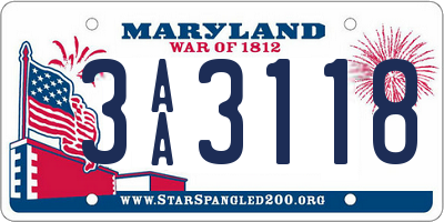MD license plate 3AA3118