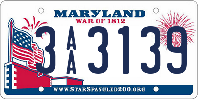 MD license plate 3AA3139