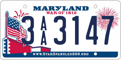 MD license plate 3AA3147