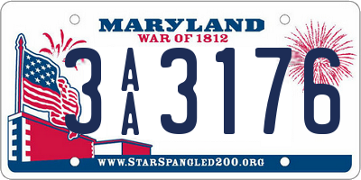 MD license plate 3AA3176