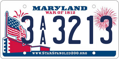 MD license plate 3AA3213