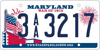 MD license plate 3AA3217