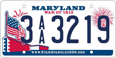 MD license plate 3AA3219