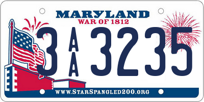 MD license plate 3AA3235