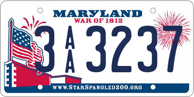 MD license plate 3AA3237