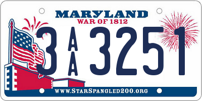 MD license plate 3AA3251