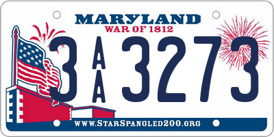 MD license plate 3AA3273