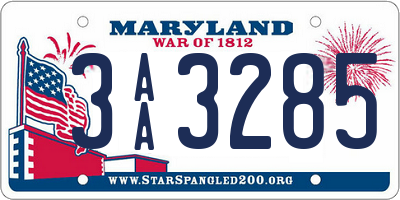 MD license plate 3AA3285