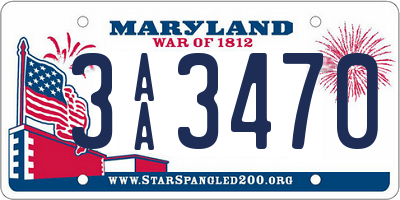 MD license plate 3AA3470