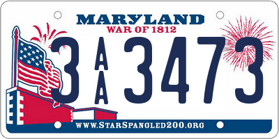 MD license plate 3AA3473