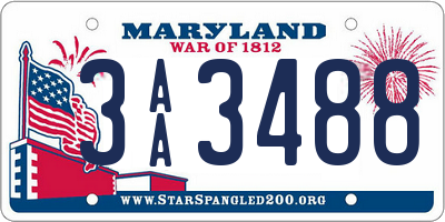 MD license plate 3AA3488