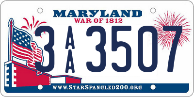 MD license plate 3AA3507