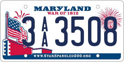 MD license plate 3AA3508