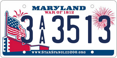 MD license plate 3AA3513