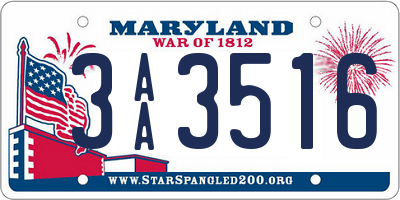 MD license plate 3AA3516