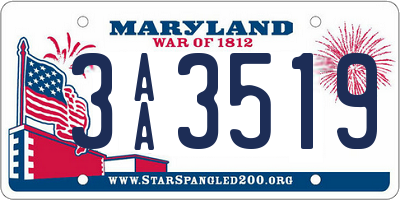 MD license plate 3AA3519