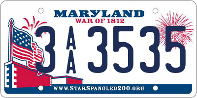 MD license plate 3AA3535