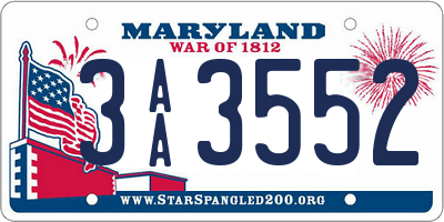 MD license plate 3AA3552