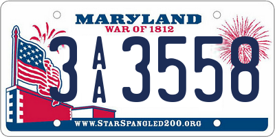 MD license plate 3AA3558