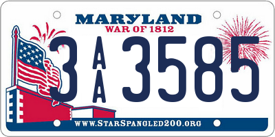 MD license plate 3AA3585