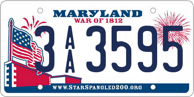 MD license plate 3AA3595