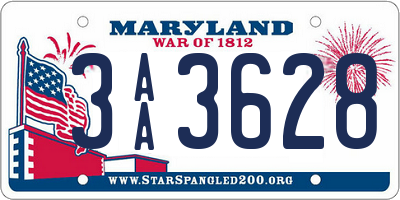 MD license plate 3AA3628