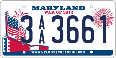 MD license plate 3AA3661