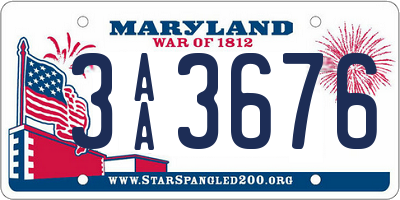 MD license plate 3AA3676