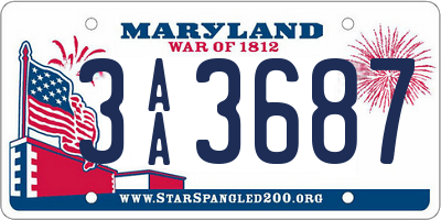 MD license plate 3AA3687