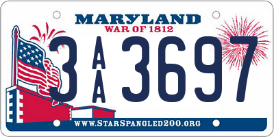 MD license plate 3AA3697