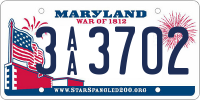 MD license plate 3AA3702