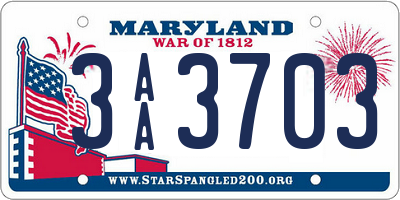 MD license plate 3AA3703