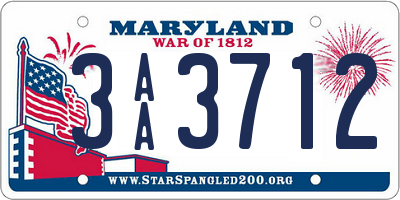 MD license plate 3AA3712