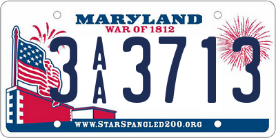 MD license plate 3AA3713