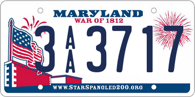 MD license plate 3AA3717
