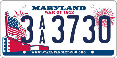 MD license plate 3AA3730