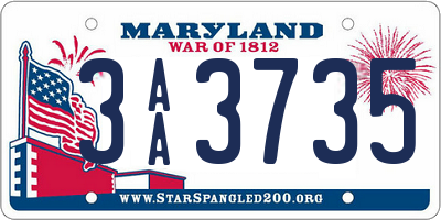 MD license plate 3AA3735