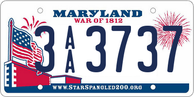 MD license plate 3AA3737