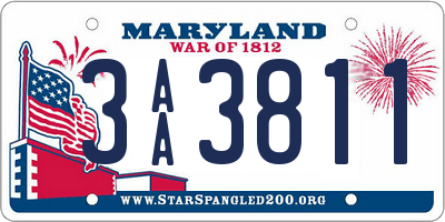 MD license plate 3AA3811