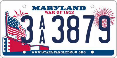 MD license plate 3AA3879