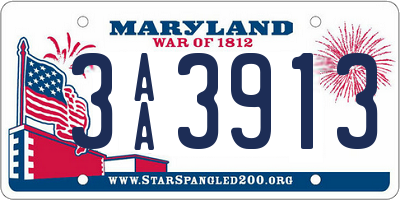 MD license plate 3AA3913