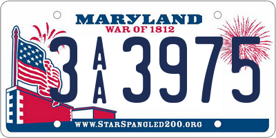 MD license plate 3AA3975