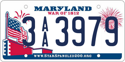 MD license plate 3AA3979