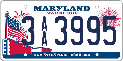 MD license plate 3AA3995