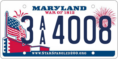 MD license plate 3AA4008