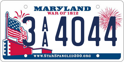 MD license plate 3AA4044