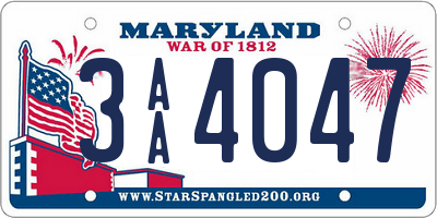 MD license plate 3AA4047