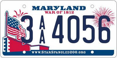 MD license plate 3AA4056