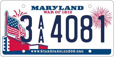 MD license plate 3AA4081