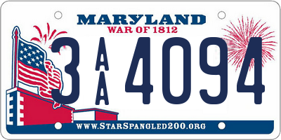 MD license plate 3AA4094